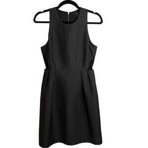 Madewell Nightfall Jacquard Black and Gold Cutout Dress